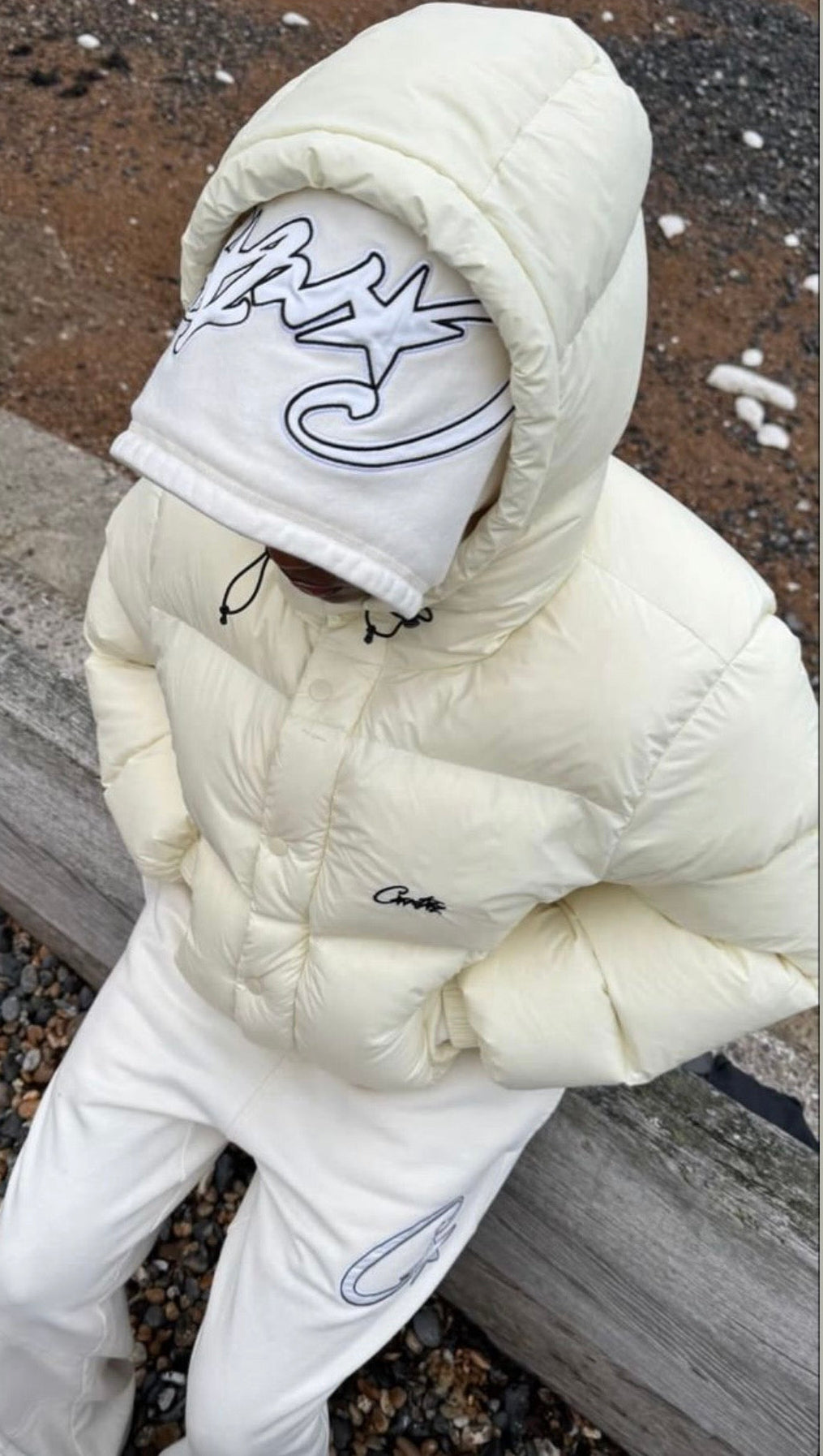 C BOLO PUFFER JACKET "OFF WHITE" CREAM