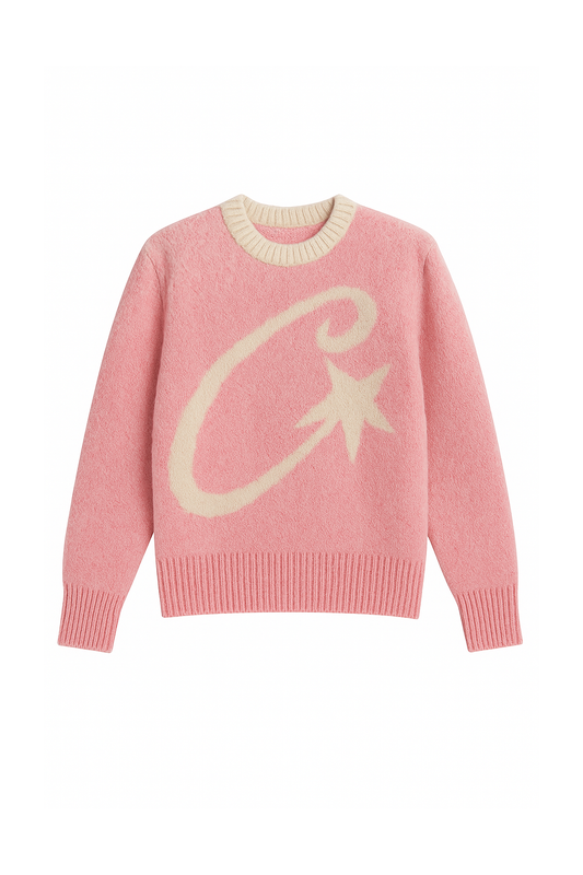 C KNIT SWEATER PINK