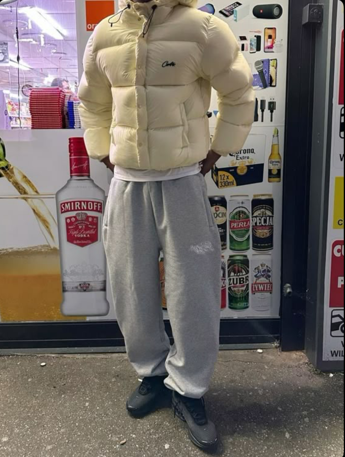 C BOLO PUFFER JACKET "OFF WHITE" CREAM