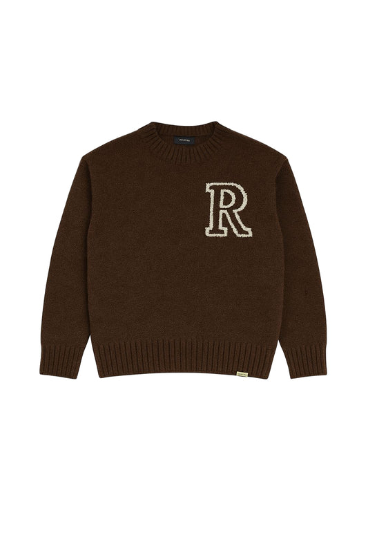 "R" INITIAL KNIT SWEATER
