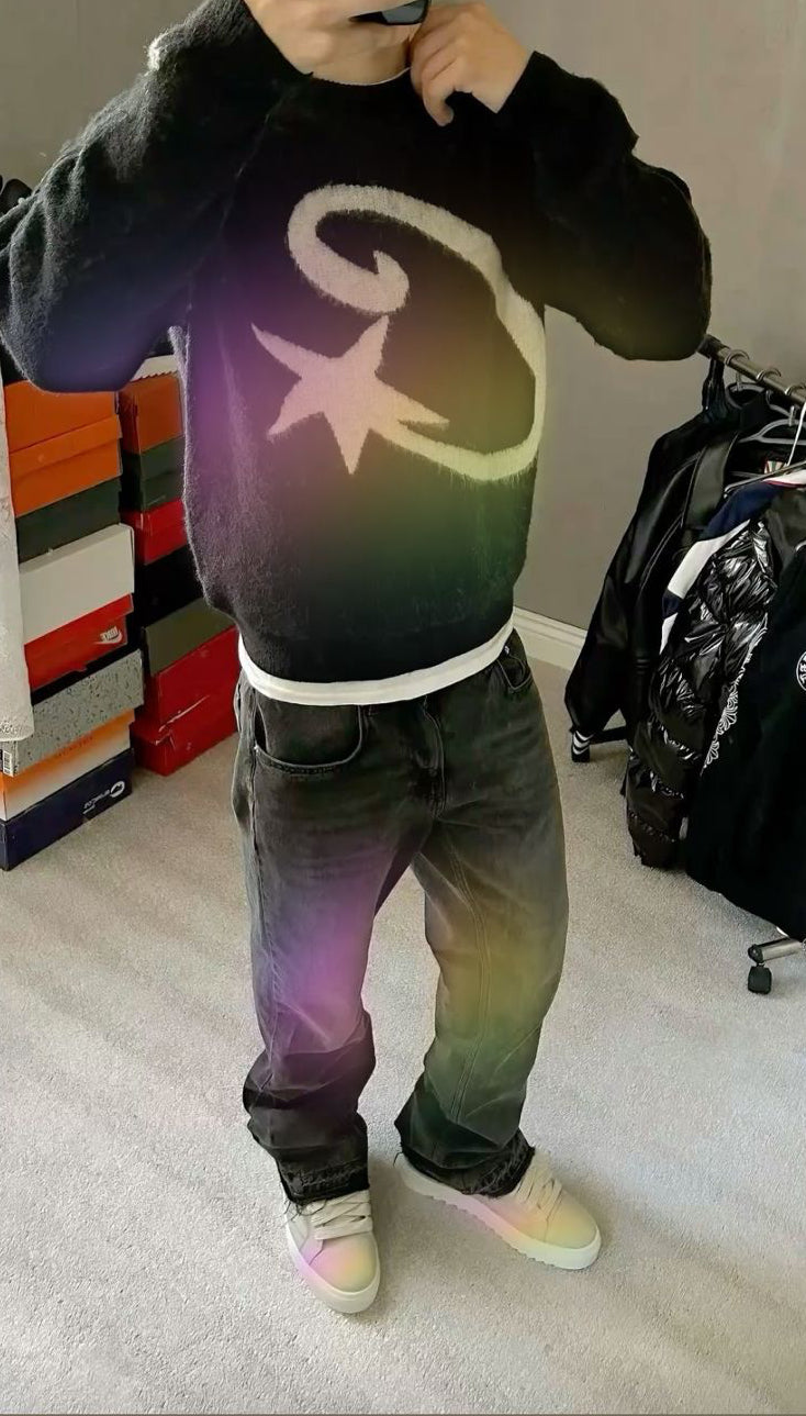 C KNIT SWEATER BLACK